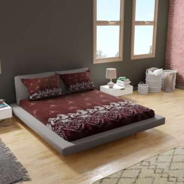 Sprei motif aesthetic elegant baru Queen - super king .size mewah LP 160x200cm Red batik