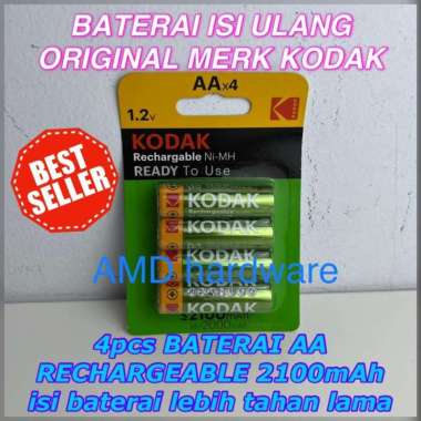 BATERAI AA RECHARGEABLE Battery isi ulang 4pcs Original KODAK Ni-MH A2