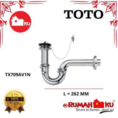 TOTO SIFON TX709AV1N 1" PLUG&CHAIN WASTE W/ P-TRAP (L=262MM)