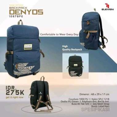 Eleven Tas ransel Backpack Denyos Biru