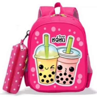 / Tas BOBA 3 in1/ Tas Ransel Anak Sekolah TK -SD/ Free Tempat pensil+ Topi Boba dan Alat tulis anak 