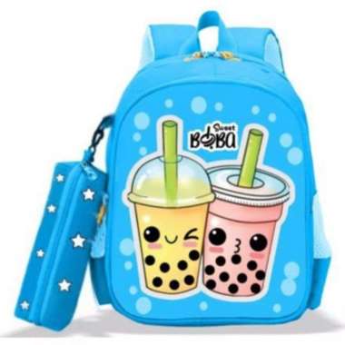 / Tas BOBA 3 in1/ Tas Ransel Anak Sekolah TK -SD/ Free Tempat pensil+ Topi Boba dan Alat tulis anak 