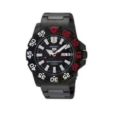 Jam Tangan Pria Seiko 5 Baby Monster Original 100% Stainless Steel Sport Black SNZF53 K1