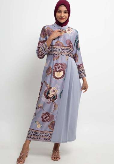 Arjuna Weda Gamis Batik Azkiya - ungu - XL S