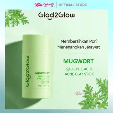 Glad2Glow Real Mugwort Clay Mask Stick Salicylic Acid Acne Jerawat 25g