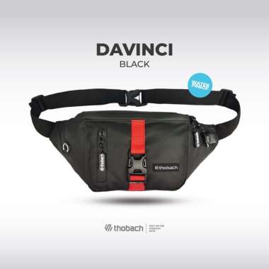 THOBACH-TAS WAISTBAG WATERPROOF DAVINCI TAS DADA PRIA TAS PINGGANG ANTI AIR SHOULDER BAG Black