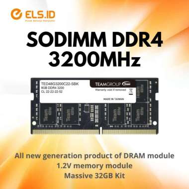 Team Elite DDR4 3200MHz Sodimm Memory Laptop 16GB