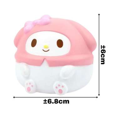 Mainan Squishy Sanrio Bulat Karakter Lucu / Cute Soft Decompression Toys / Boneka Chubby Remas - MEL