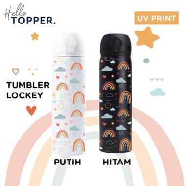 Custom Termos Tumbler Lockey UV Print Botol Minum Putih