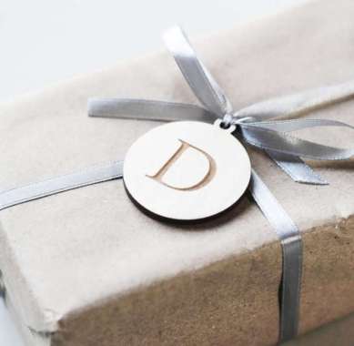 Custom Hampers Tag Bulat Label Tag Kayu 5cm