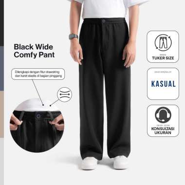 Kasual Celana Panjang Smart Wide Loose Black Pants Pria M