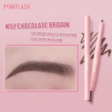 PINKFLASH Automatic Eyebrow Pencil Original - Pinkflash Pensil Alis - Waterproof 02 CHOCOLATE BROWN