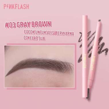 PINKFLASH Automatic Eyebrow Pencil Original - Pinkflash Pensil Alis - Waterproof 03 GRAY BROWN