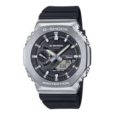 Jam Tangan Pria Casio G-Shock GBM-2100-1AJF CasiOak Metal Covered Bluetooth Black Dial Resin Band (J