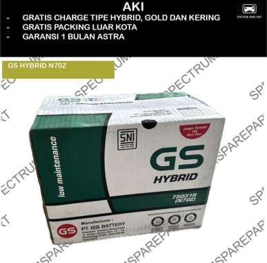 AKI MOBIL GS HYBRID N70Z (75D31R) BASAH ORIGINAL ASTRA 12V 75AH