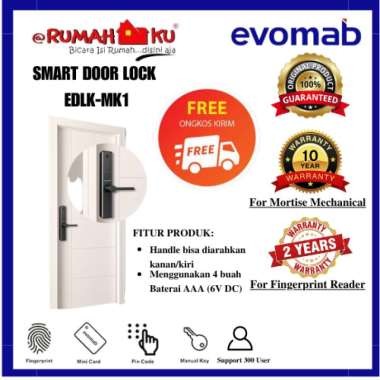 Smart Door Lock Evomab Gagang Handle Pintu Digital Fingerprint EDLK-MK1