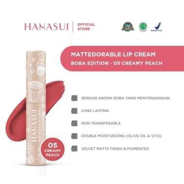 HANASUI Mattedorable Lip Cream Boba Edition Matte in Boba Scent-sation 05 Creamy Peach