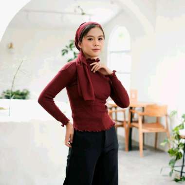 PUSSAT Eshika Sweater Knit Rajut Kriwil Korea Style Lengan Panjang Daisy Sweater Rajut Korea Sweater