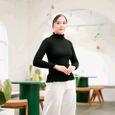 PUSSAT Eshika Sweater Knit Rajut Kriwil Korea Style Lengan Panjang Daisy Sweater Rajut Korea Sweater