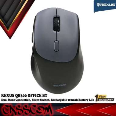 Mouse Rexus QB300 Office Dual Mode Bluetooth Wireless 2.4G Rechargeable - Silent Click Mouse black