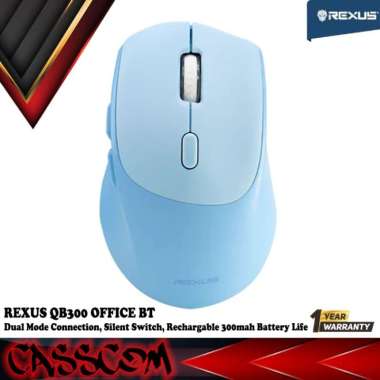 Mouse Rexus QB300 Office Dual Mode Bluetooth Wireless 2.4G Rechargeable - Silent Click Mouse blue