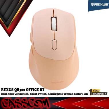 Mouse Rexus QB300 Office Dual Mode Bluetooth Wireless 2.4G Rechargeable - Silent Click Mouse Beige