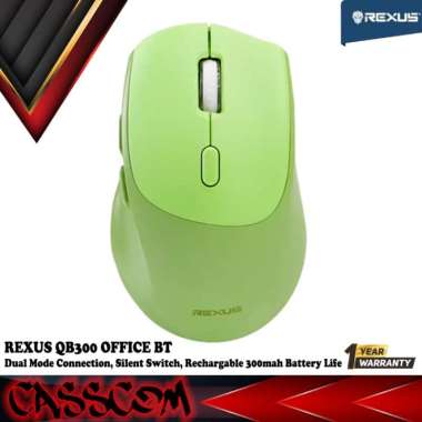Mouse Rexus QB300 Office Dual Mode Bluetooth Wireless 2.4G Rechargeable - Silent Click Mouse green