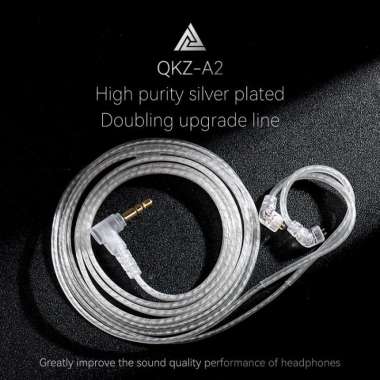 QKZ A2 Headphones Silver Plated Upgrade Cable 2 Pin 0.75MM High Purity