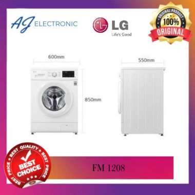MESIN CUCI FRONT LOADING LG FM 1208 N3W 8KG FM1208 8 KG SMART INVERTER