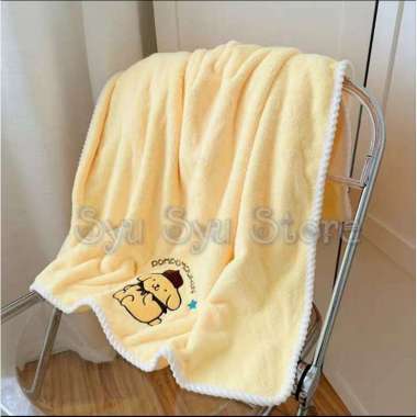 Handuk Selimut Halus Cinnamoroll Kuromi My Melody Pompompurin Pochacco Lotso 70x140cm Pompompurin