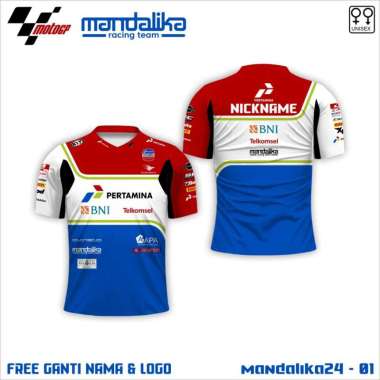 Jersey motogp mandalika gas up baju kaos pertamina Merah L