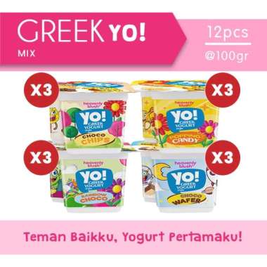 Heavenly Blush Greek YO Kids [80gr x 12pcs] Mix Rasa 12