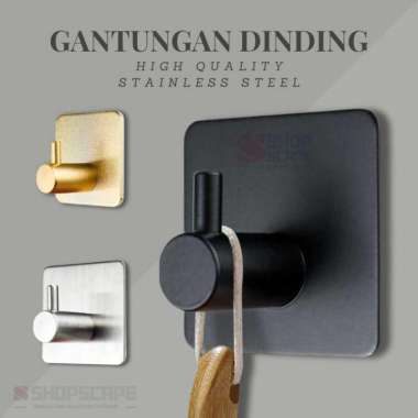 Gantungan Hook Tempel Dinding Kuat / Adhesive Hook Gantungan Baju Gold
