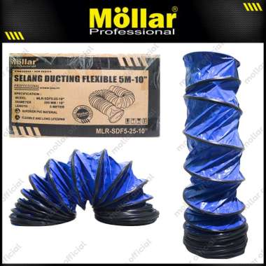 MOLLAR SDF5-25-10" Selang Flexible Ducting 5 meter Blower Ventilator Hose Exhaust biru