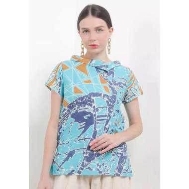 Batik First Blouse Kupnat SideCollar Cap-Slv S Hijau Tosca