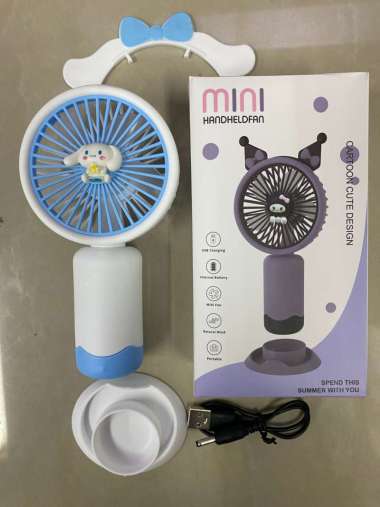 Kipas Gengam Mini Holder HP Sanrio Melody Cinnamoroll Kuromi Kipas Angin Fan Portable With Stand Hol