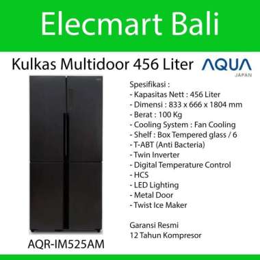 Kulkas 4 pintu multi door 500 Liter Aqua AQR-IM525AM AQRIM525AM
