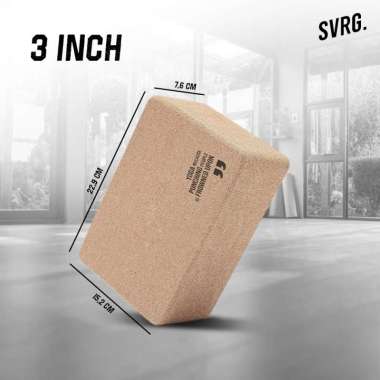 The Republic of Svarga Yoga Block / Yoga Brick / Balok Yoga / Blok Yoga Cork Block 3 inch