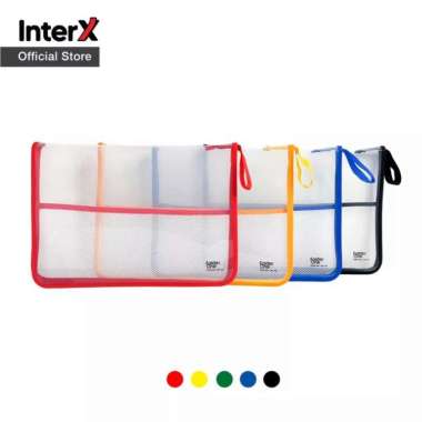 Map Plastik Zipper Resleting Jaring Folder one Hijau