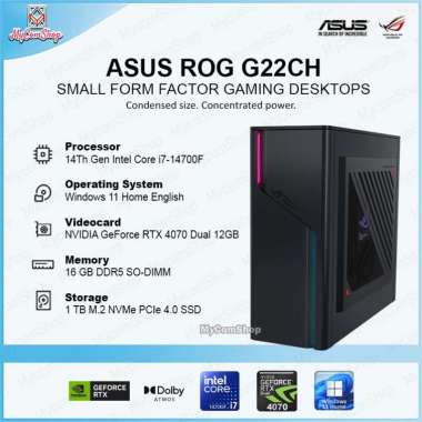 ASUS ROG G22CH GAMING DESKTOP I7-14700F 16GB RAM 1TB SSD RTX 4070 DUAL 12GB WIN 11 HOME