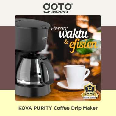 Kova Purity Mesin Pembuat Kopi Teh Coffee Drip Maker Elektrik Otomatis BLACK