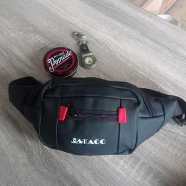 Tas Selempang Pria Anti Air Jatacc Distro Model Waterproof Slingbag Cowok Fashion Pinggang Waistbag 