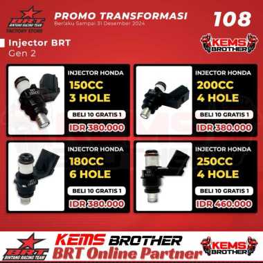 INJEKTOR RACING ORIGINAL BRT HONDA CRF150 VARIO PCX BEAT SONIC GTR VESPA VERZA CB150 NEW GENIO 3 HOL
