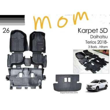 Karpet mobil mangkok 5d premium black All New Terios Full Bagasi 3 Baris