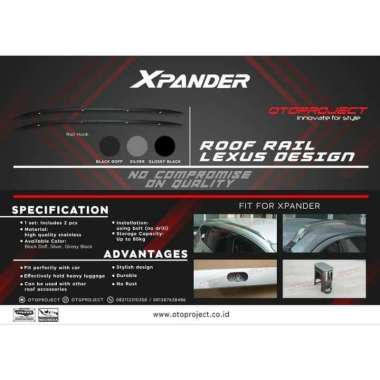 Roof Rail / Roofrail Atas Otoproject Xpander Black Glossy