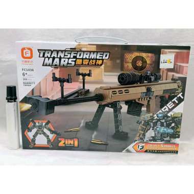 Mainan Edukasi Asah Otak Menyusun Bricks Block Transformed Mars Barrett Robot 2in1 FC1036