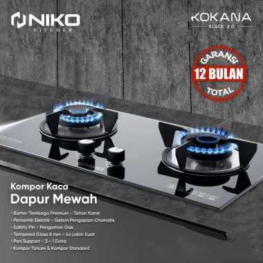 Niko Kompor Gas Tanam dan Meja 2 / 3 Tungku Kokana Black Series KOKANA 3 TUNGKU