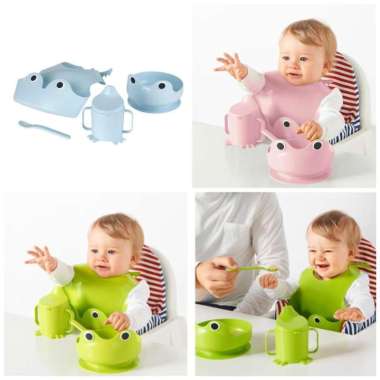 Set Alat Makan Anak 1 Tahun Celemek Mangkuk Mug Hisap Sendok PP BPA Free WMO IK3253 MATO
