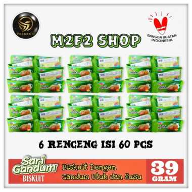 Roma Biskuit Sari Gandum Utuh & Susu Original Sachet - 39 gr (Kemasan 6 Renceng)