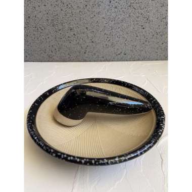 Cobek & Uleg Keramik Hitam Motif